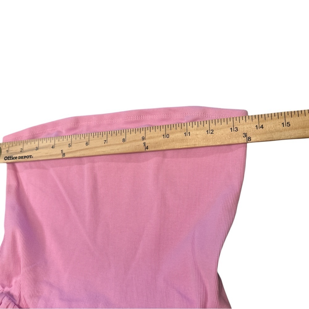 Double Zero Strapless Mini Dress Size Large Pink Pull On Flowy Skirt Stretch Top - Picture 10 of 12